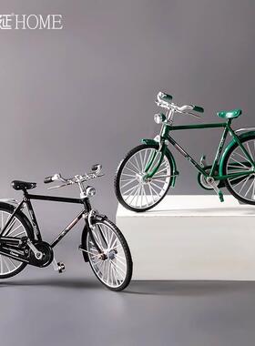 复古怀旧二八大杠自行车仿真模型摆件男女单车创意6780年代老物件