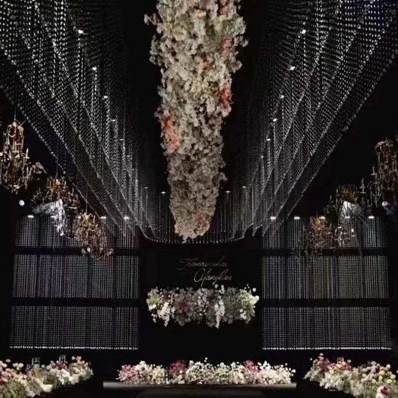 ll镂空婚庆水晶珠帘隔断断层珠串珠链婚礼水晶串吊顶线帘舞台背景,居家布艺,珠帘/挂帘,淘宝优惠券,粉丝福利购,淘宝优惠卷