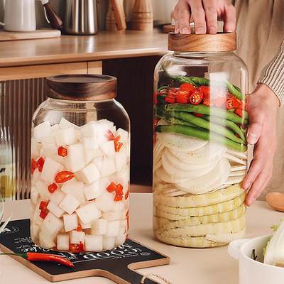 玻璃泡菜坛子家用密封罐带盖食品级腌菜缸辣椒酱酱菜咸菜酸菜罐子