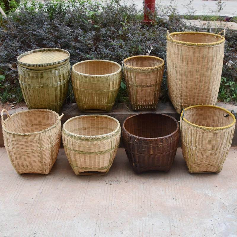 竹编箩筐大号篮复古收纳淘米箩竹篓家用簸箕篼篓喜事粮食新疆包邮,特色手工艺,竹编/竹雕,淘宝优惠券,粉丝福利购,淘宝优惠卷