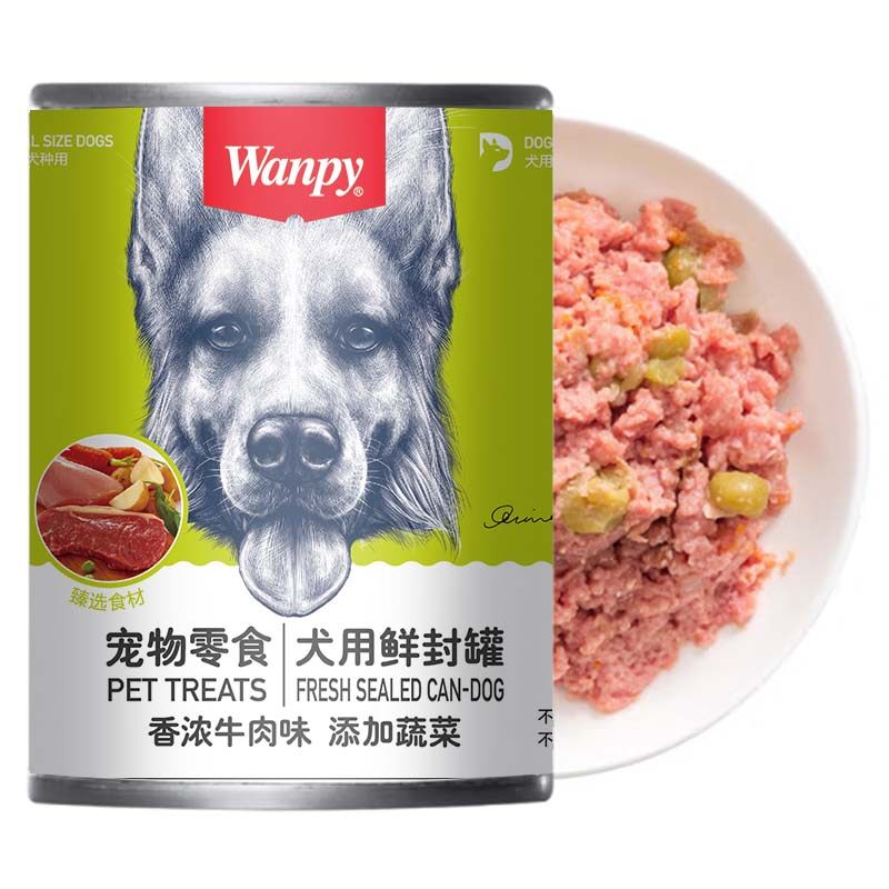 顽皮Wanpy犬用罐头牛肉蔬菜鲜封罐4500g(375g*12罐) 狗湿粮零食,宠物/宠物食品及用品,狗全价湿粮/主食罐,淘宝优惠券,粉丝福利购,淘宝优惠卷