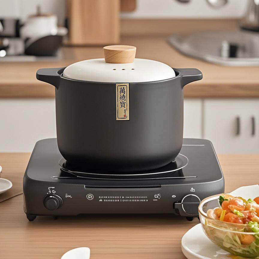 万烧宝砂锅煲瓦斯炉专用电磁炉通用耐高温干烧不裂陶瓷一人小沙锅