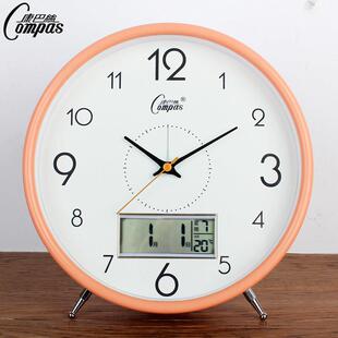 康巴丝清晰大字座钟农历阳历星期温度湿度摆创意时钟学生卧室静音