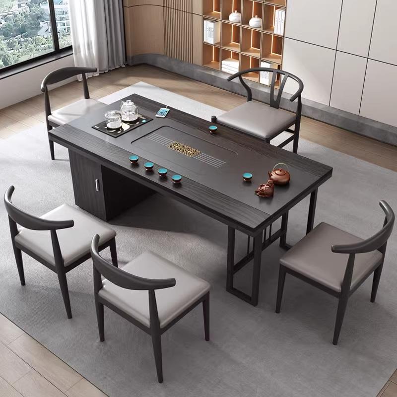 新中式家用茶桌别墅客厅泡茶台办公室现代高级感烧水壶一体茶桌椅