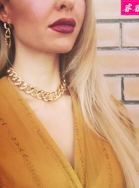 极速Hot-selling thick clavicle chain necklace persUonality c