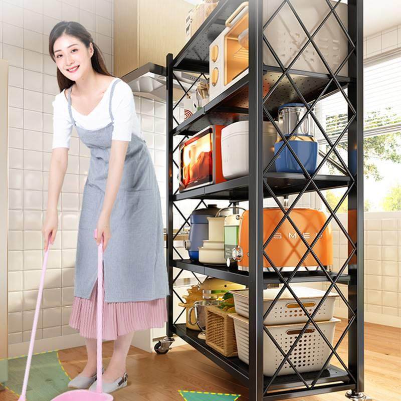 极速免安装折叠厨房置q物架落地多层多功能货架可移动微波炉锅具,厨房电器,餐饮后厨套装,淘宝优惠券,粉丝福利购,淘宝优惠卷