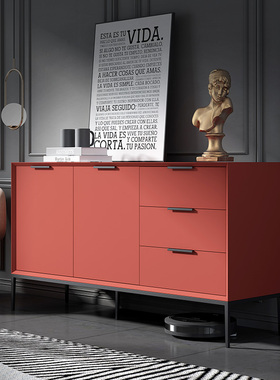 极速意式极简烤漆餐柜p轻奢整体高脚实木客厅现代约储物装饰饭厅