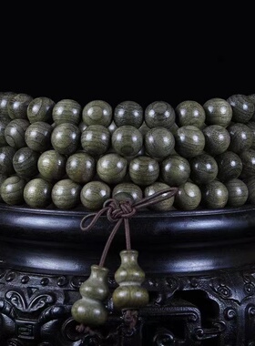 极速金丝楠木阴沉木m乌木老料108颗手链流行时尚男女情侣佛珠紫檀