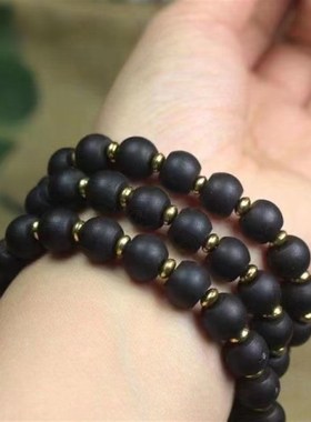 极速越南土沉手串螺丝纹工艺老料佛珠沉水沉香8mm1T08颗香手链男