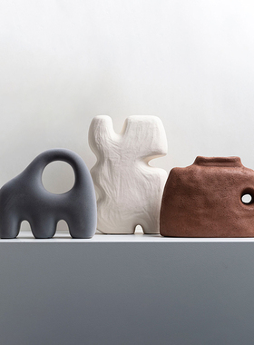 新品装饰推荐现代抽象摆件植绒y陶瓷样板间客厅电视柜桌面软装饰