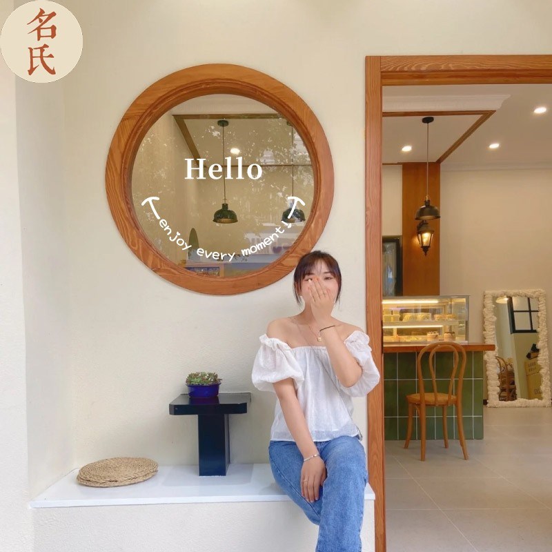 速发笑脸英文Heo你好 克贴因蓝咖啡服装店莱璃玻纸