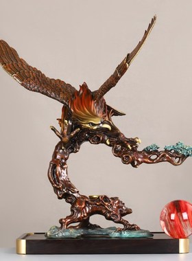 速发老铜摆件全鹰大展宏图大鹏展翅家乔办公室装饰品店铺开业居迁