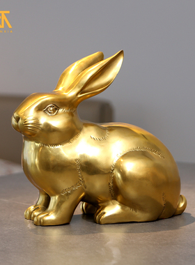 速发肖铜兔摆件日兔可爱兔生纯兔铜工艺品生兔贺寿礼品