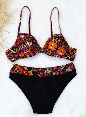 速发2022 Two Piece Swimwr Wo Purple Bikiis Pritig Swiu