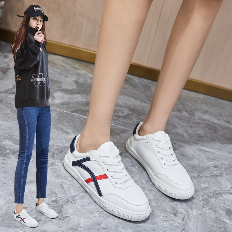 速发小白鞋2024新款春平底运动鞋鞋秋单妇软皮孕鞋小码妈妈4