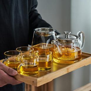 烧煮茶壶泡茶壶茶盘公杯茶杯 宣室堂耐热加厚玻璃家用功夫茶具套装