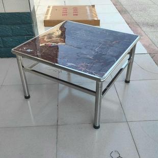 家用小户型户外餐桌不锈钢农村折叠工作台吃饭正方形出租屋方桌子