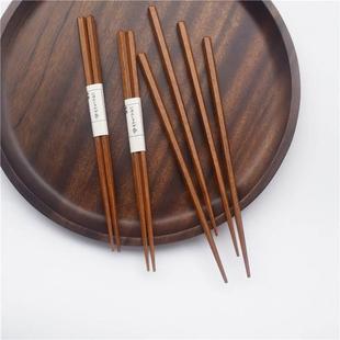 木质筷子尖头防滑无漆无蜡家用实木高端精致寿司筷10双装 高档日式