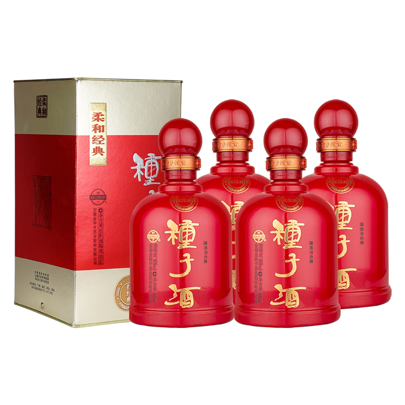 金种子 种子酒柔和红经典 浓香型白酒 40度 460ml