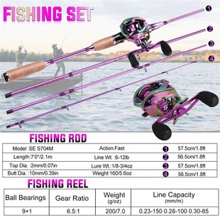 极速Sougayilang Fishing Rod and Reel SIet 4 Section Carbon R