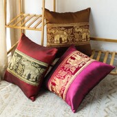 极速东南亚泰丝绣花抱枕泰t式 酒店会所沙发靠垫靠枕床头腰靠汽车