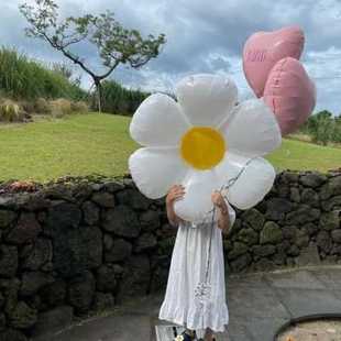 极速White Daisy Flower Balloon BirthFday Decoration Valentin