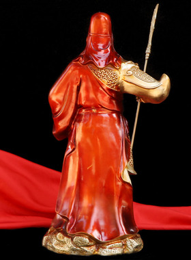 极速纯铜拖宝提刀关公摆件盔甲立刀关二爷武财神家居玄Z关桌面供