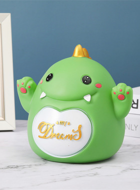 极速2023新款卡通绿色恐龙儿童学生F存钱罐可存可取防摔储蓄罐生