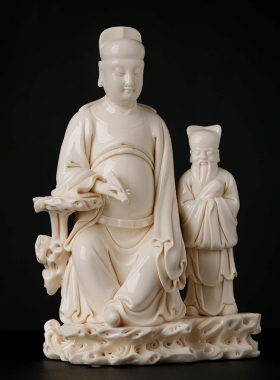 新品《14吋文昌帝君童子像》仿古E瓷神像文昌帝文曲星书房摆件