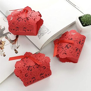 Favor Can 50pcs Paper Box Candy Cut Laser lot loth 极速25pcs