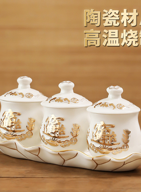 新品供佛水杯家用供水杯观音大悲水三连五L连供杯陶瓷净水杯佛前