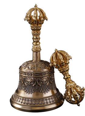 新品黄铜九股金刚铃杵尼泊尔工艺C修行用品手摇铃供佛具清脆响亮