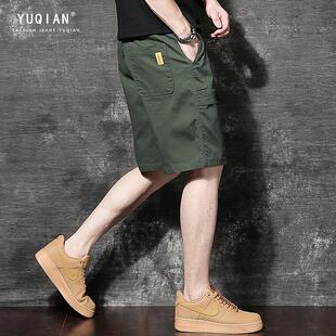 高端重磅工装短裤男美式潮牌军绿色休闲中裤夏季薄款宽松五分裤男