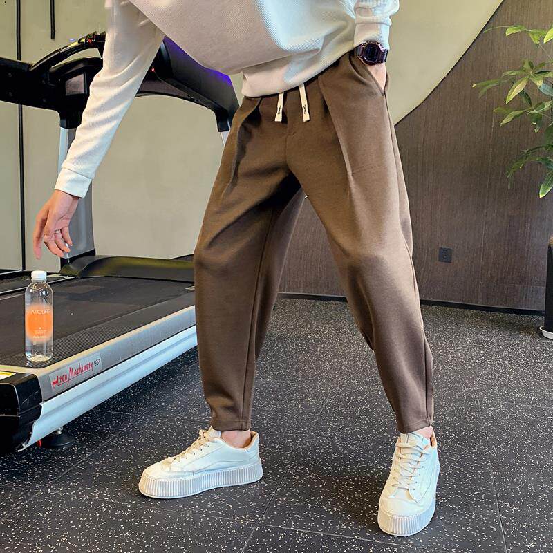 卫裤男潮牌秋冬款加绒加厚宽松直筒小脚哈伦裤子潮流运动休闲长裤