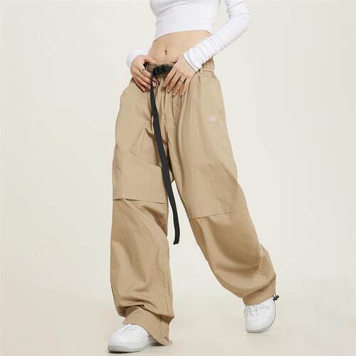 0123Start 垂感阔腿街舞裤男女宽松美式休闲hiphop裤子飘带工装裤