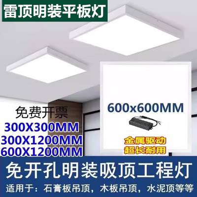 雷顶l600x600明装led水泥顶30x120吸顶专用300x600x1200免开孔