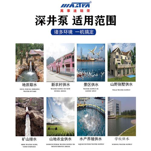 热销瑞荣水泵万事达4SP全不锈钢深井泵38K0V高扬程深水井增压泵潜