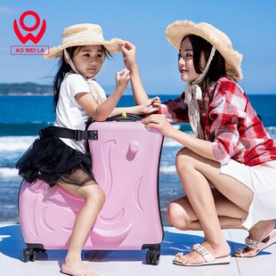 旅游骑行拉杆箱儿童行李箱男B女宝宝旅行可坐骑的小孩可爱箱