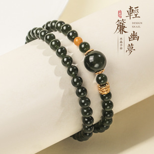 现货正品危地马拉蓝水翡翠碧玉手链平安扣手和田碧玉手串源头工厂