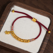 新年生肖马沙金盘缠小马红绳手链女轻奢感编织手绳本命年马年手饰