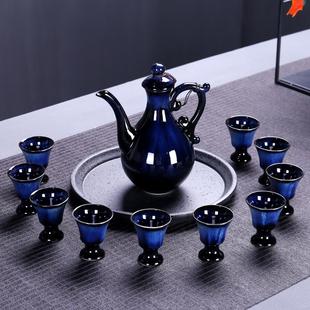 陶瓷酒具套装 家用 白酒分酒器仿古中式 古典清酒蛊酒具小烈酒杯套装