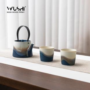 2024新款 功夫茶具套装 家用客厅陶瓷提梁茶壶茶杯茶盘轻奢高档中式