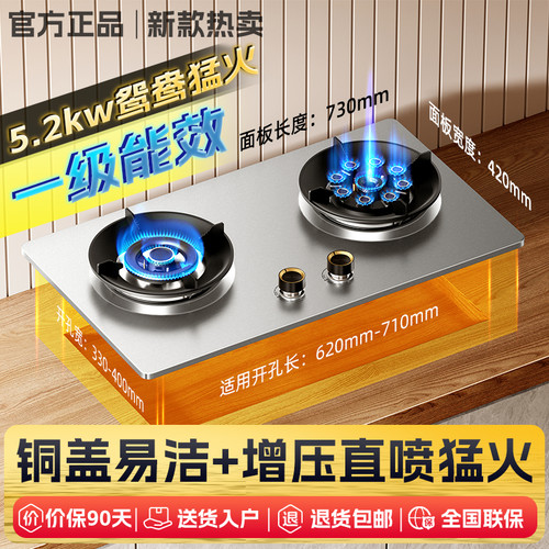 樱花帝王猛火燃气灶煤气炉双灶家用天然气台式嵌入式灌装液化气灶