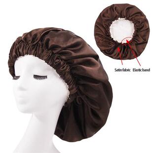极速Solidd Color Reversible Silky Satin Bonnet Double Layer