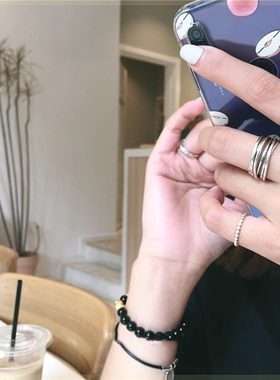 极速韩国东大门交叉缠绕复古多层戒指女insN冷淡风开口可调节食指