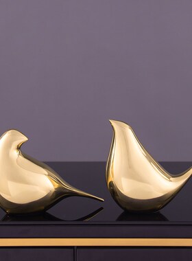 新品轻奢黄铜小鸟摆件现代客厅软装饰品玄L关酒柜摆件新中式乔迁