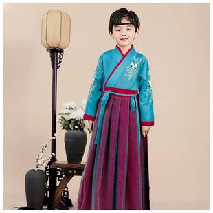 极速宋朝服装儿童宋服男款公子平民古风走秀男童汉服帅Z气男装夏
