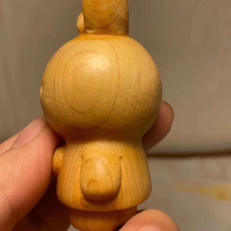 极速崖柏木雕刻手玩物件s崖柏米菲兔佛像文玩手把件茶室桌面家庭