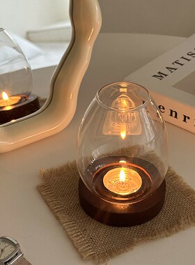 极速餐桌装饰摆件ins拍照道具欧式复古玻璃烛台小蜡W烛香薰蜡烛小