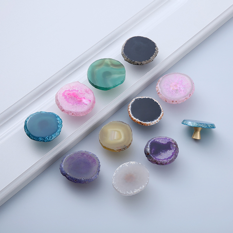 极速创意鹅卵石抽屉拉手个性抽A屉衣柜橱柜门把手玛瑙家具五金配